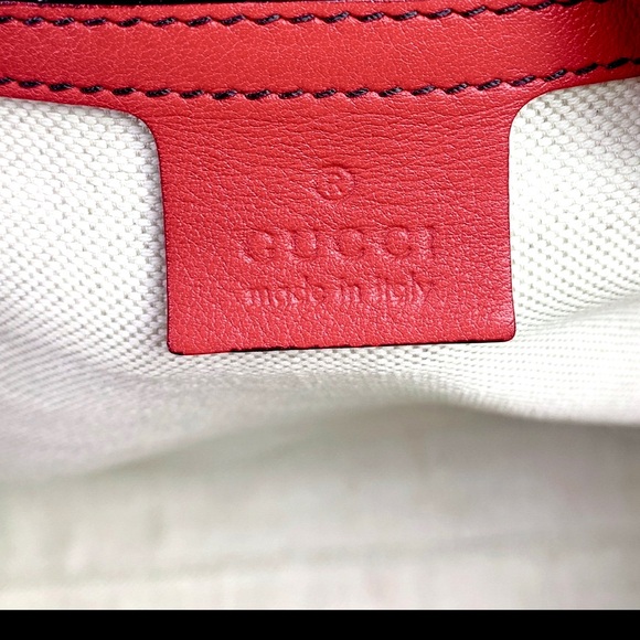 Gucci Authentic Guccissima Horsebit Large Red Leather Emily Bag - Picture 10 of 12